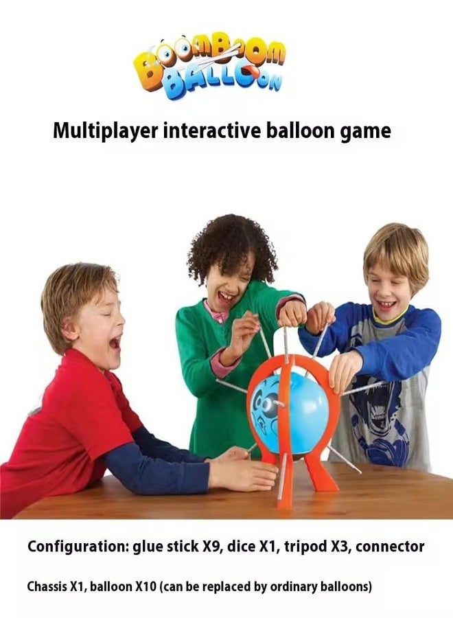 AALFA Balloon Blast Party Game Set, Family Entertainment Board Game with 10 Balloons, 9 Sticks, Dice, Stand, Red Frame - Image 5